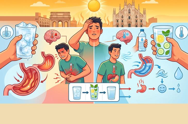 Il falso mito dell'acqua ghiacciata cosa succede alla termoregolazione a 30+ gradi