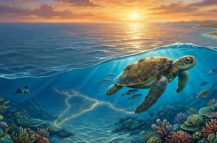 La lunga rotta delle tartarughe marine