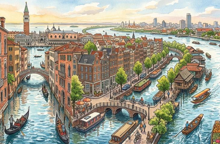 Le città nate sull'acqua quando i centri urbani crescono tra canali e fiumi