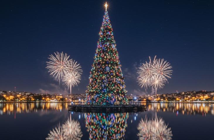 Gli alberi di Natale sulll’acqua più spettacolari al mondo