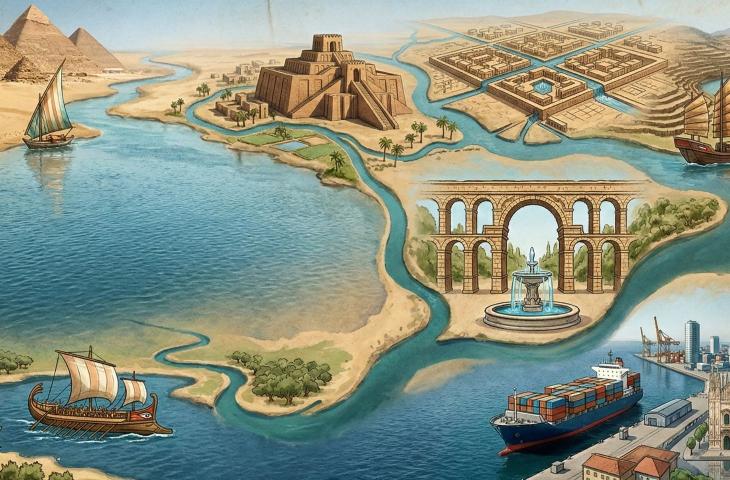 Le civiltà nate dall’acqua: fiumi, sorgenti e mari come origine delle grandi città e delle culture umane