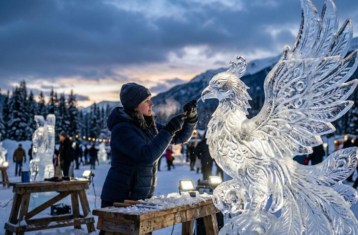 Sculture di ghiaccio: l’arte effimera che nasce dal freddo