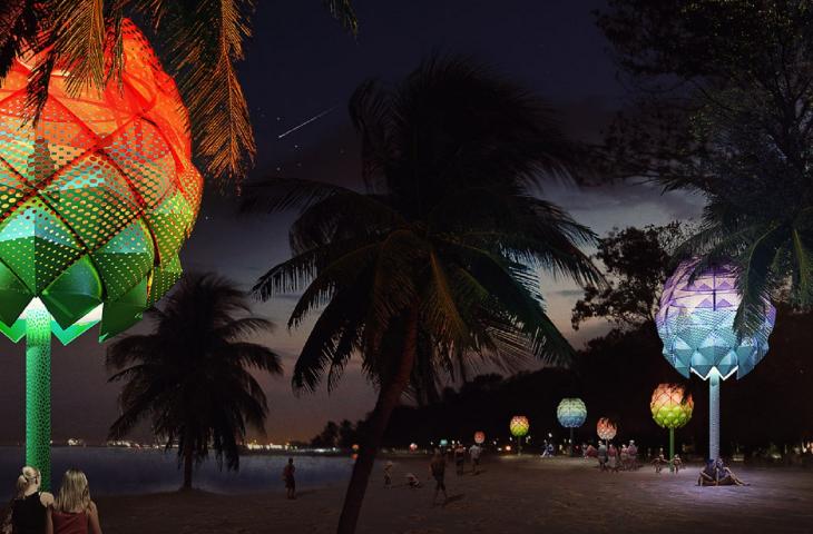 A Singapore pigne giganti con la plastica riciclata 