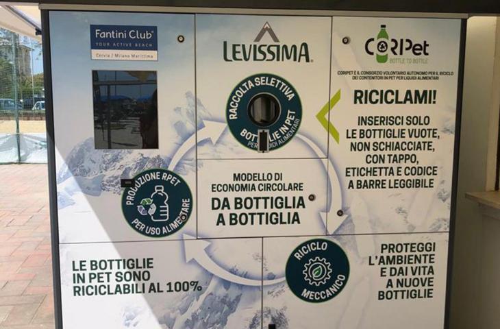 Levissima Regeneration: inaugurato nuovo eco-compattatore Coripet presso il Fantini Club di Cervia  