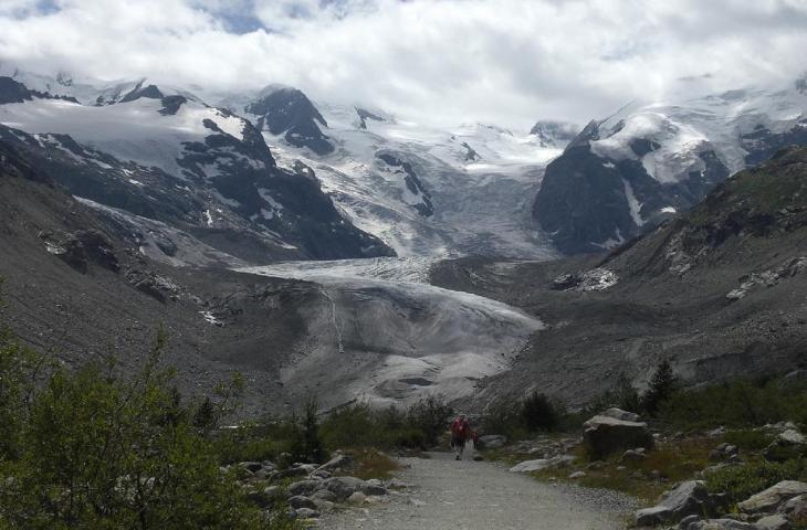 Si ritira il ghiacciaio del Morteratsch nel gruppo del Bernina