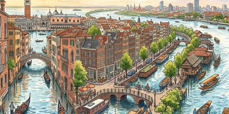 Le città nate sull'acqua quando i centri urbani crescono tra canali e fiumi
