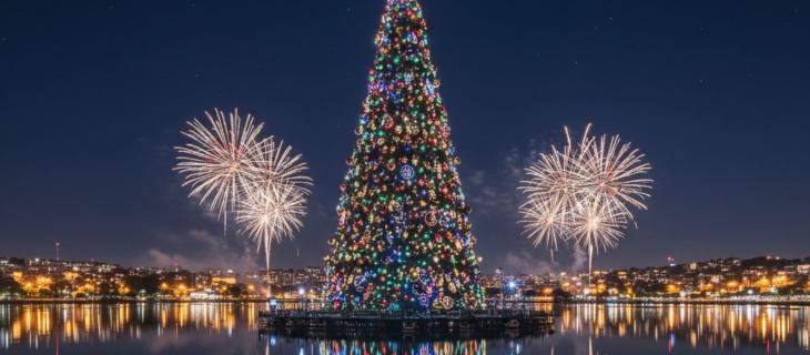 Gli alberi di Natale sulll’acqua più spettacolari al mondo