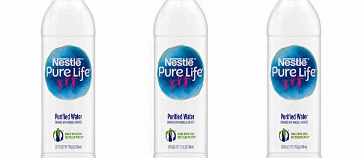 Nestlé Pure Life lancia la bottiglia di plastica riciclata al 100% 
