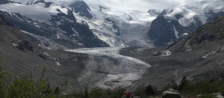 Si ritira il ghiacciaio del Morteratsch nel gruppo del Bernina